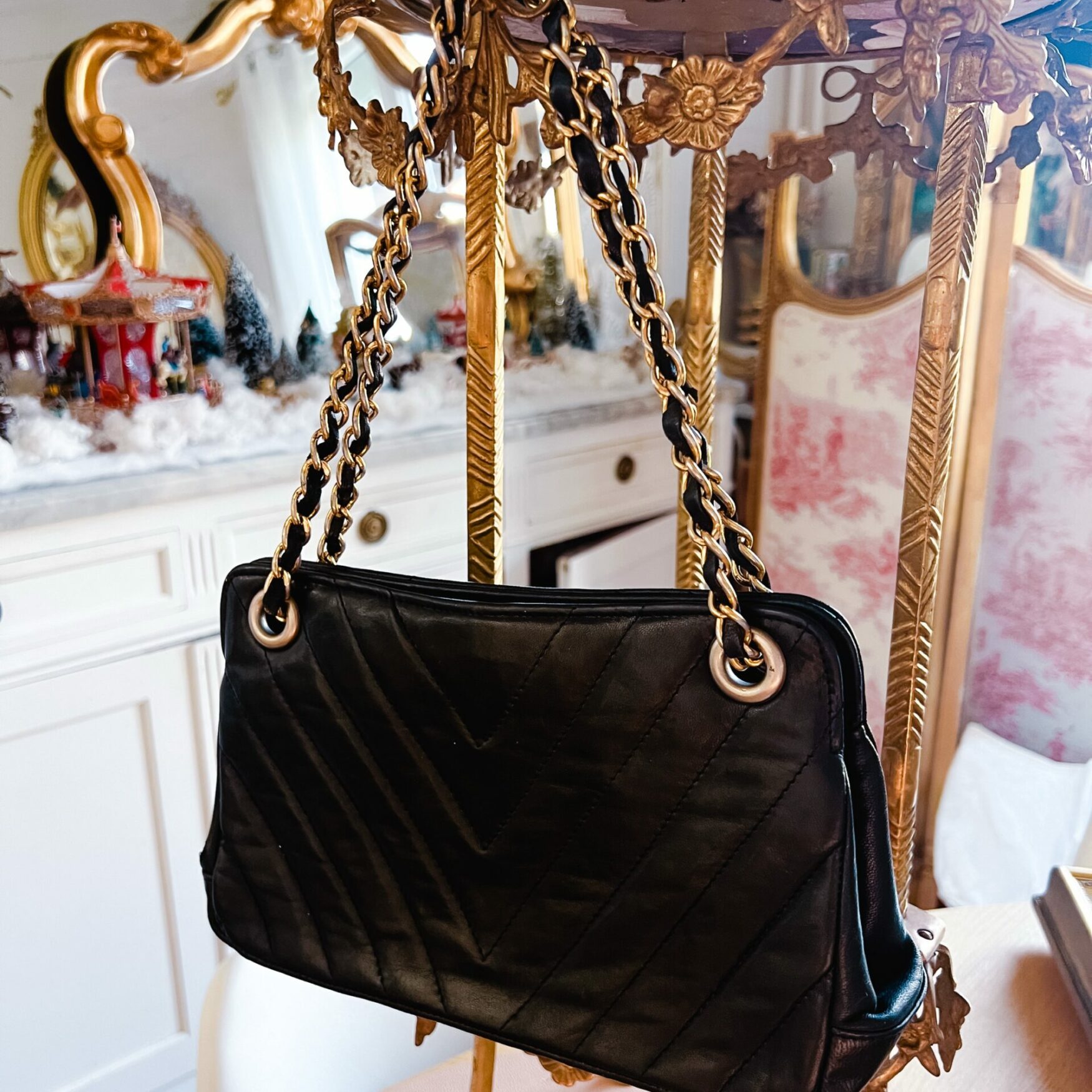 Sac cuir matelassé
