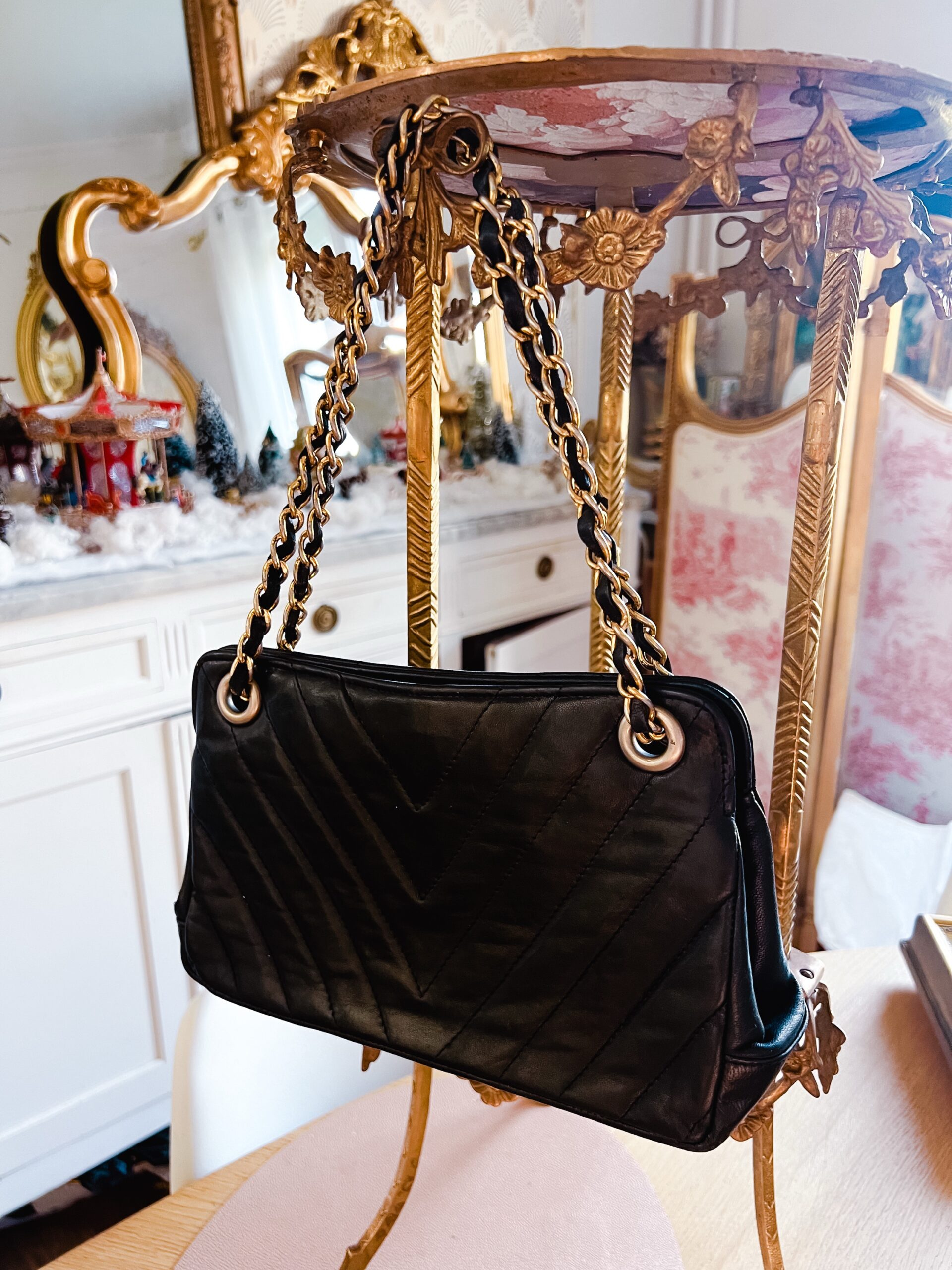 Sac cuir matelassé