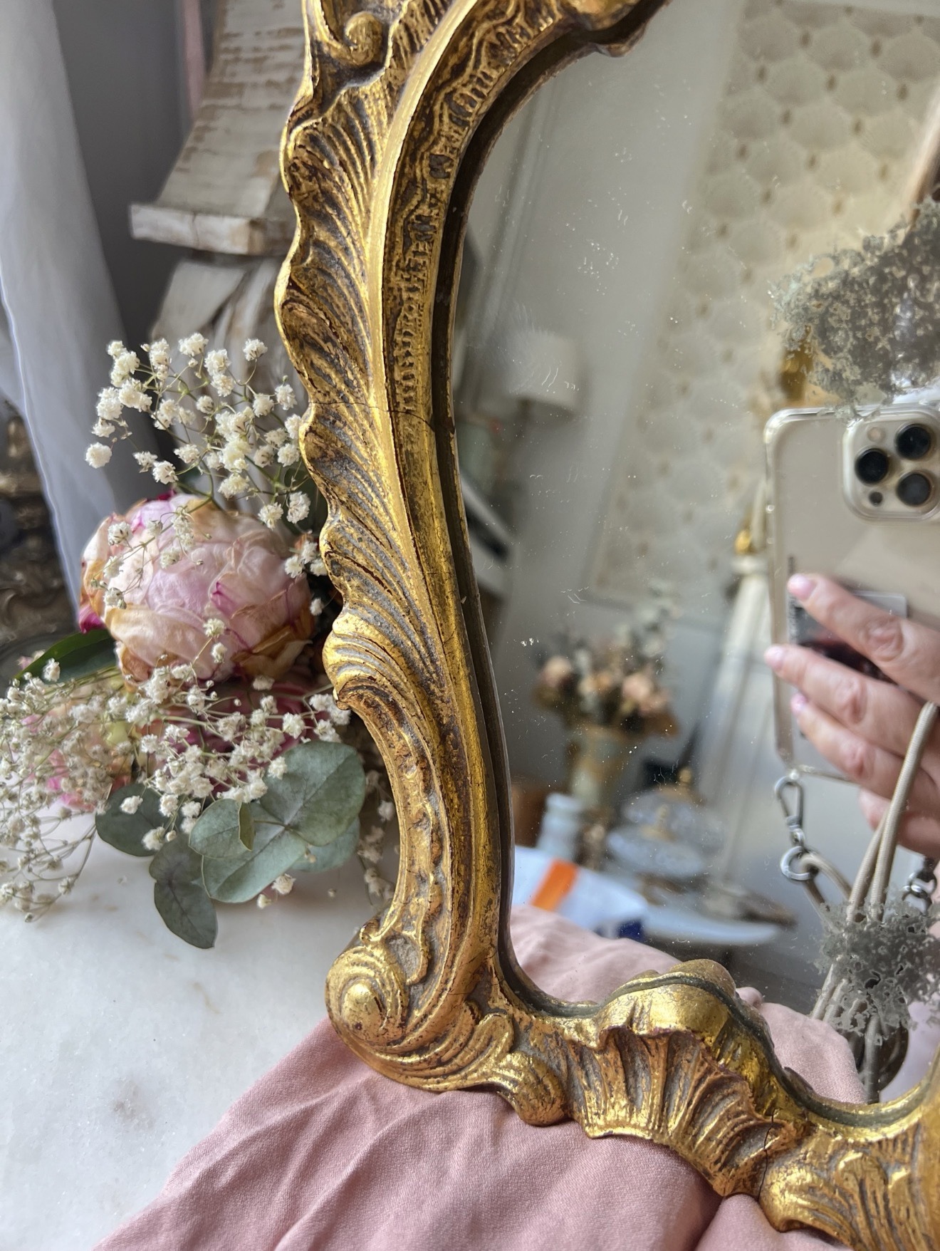 Miroir sur pied ancien – Image 4
