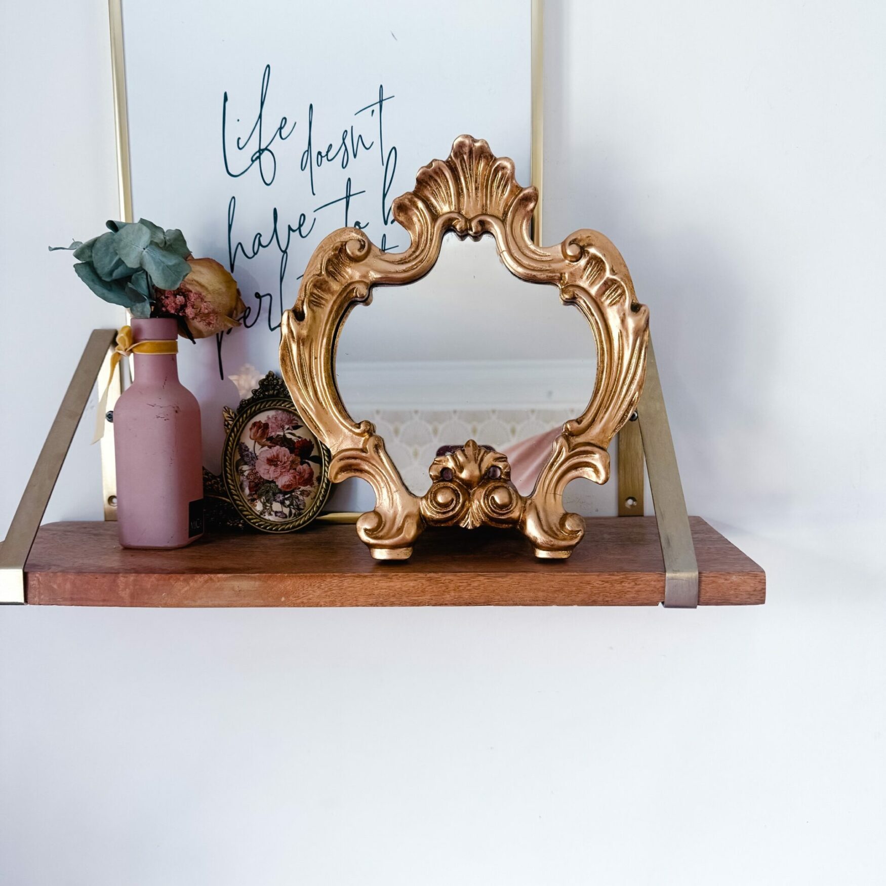Miroir sur pied rocaille