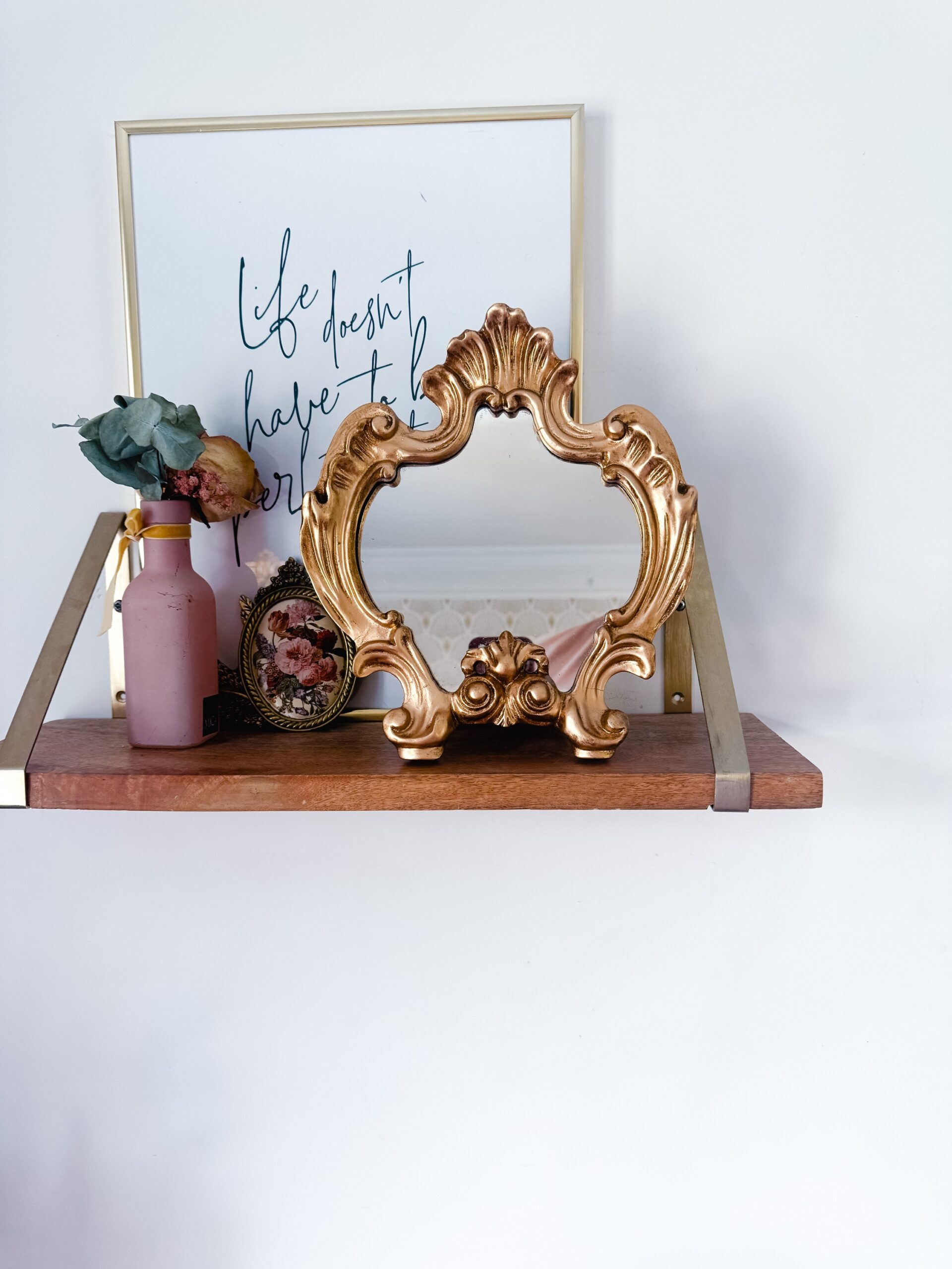 Miroir sur pied rocaille
