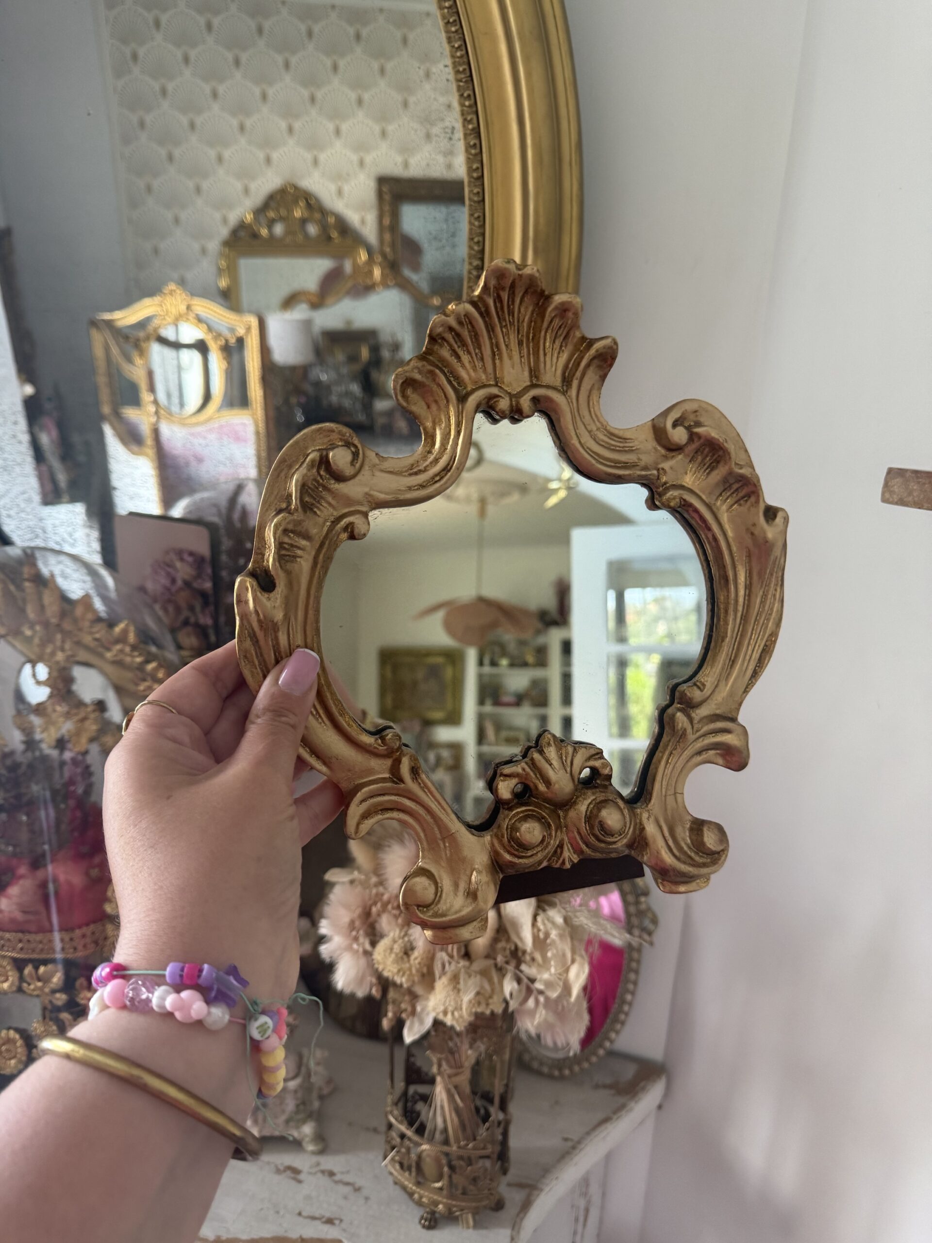 Miroir sur pied rocaille – Image 2