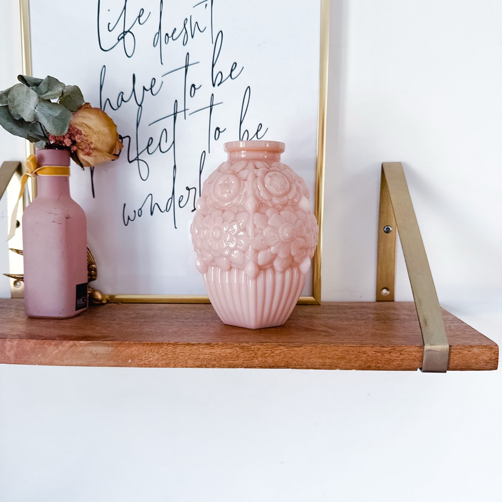 Vase opaline rose
