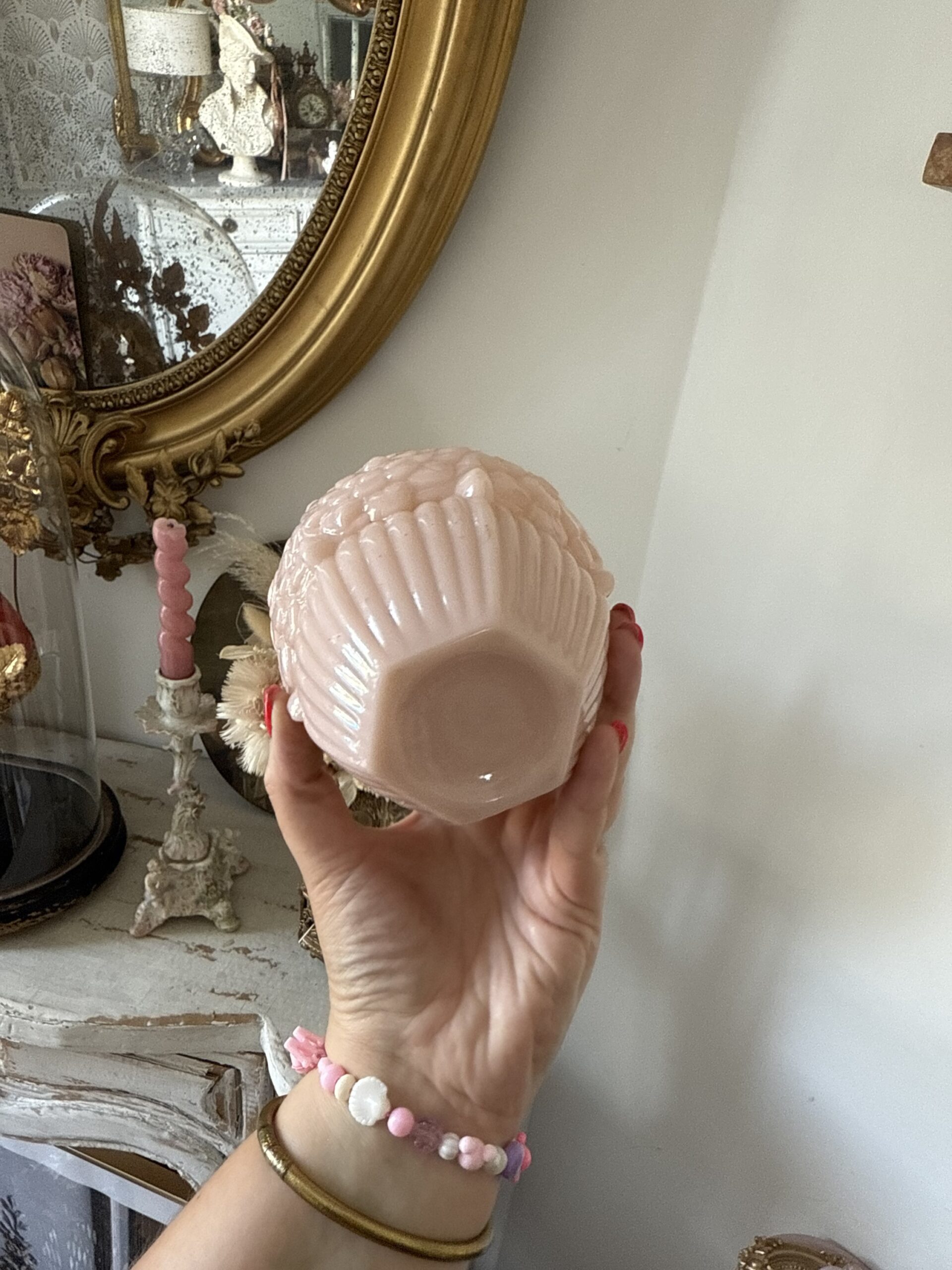 Vase opaline rose – Image 2