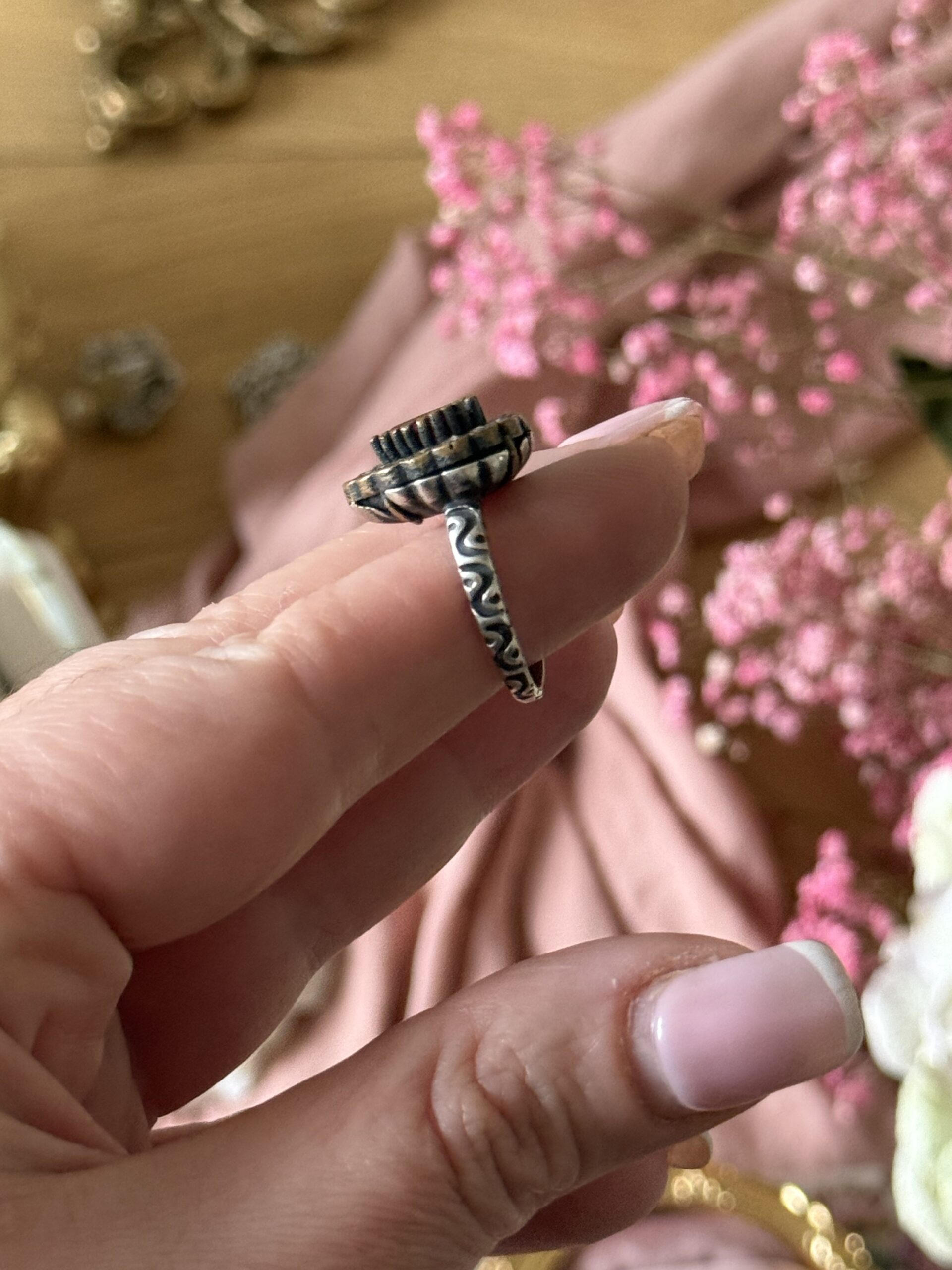 Bague argent fuchsia – Image 4