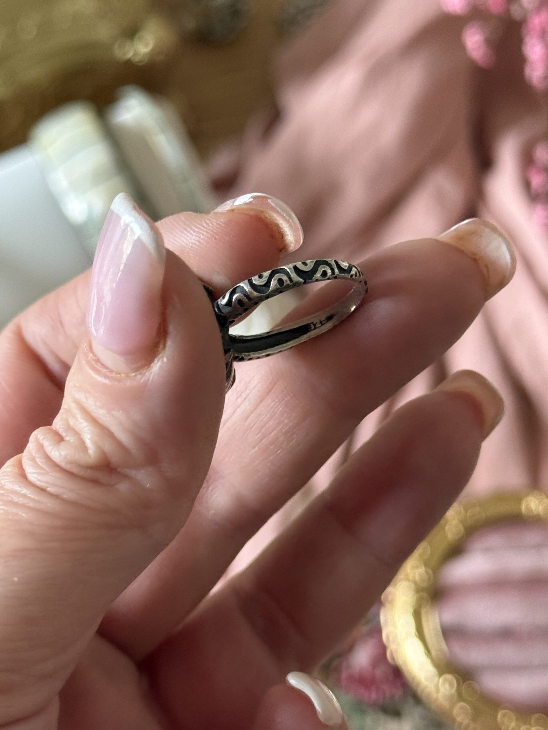 Bague argent fuchsia – Image 3