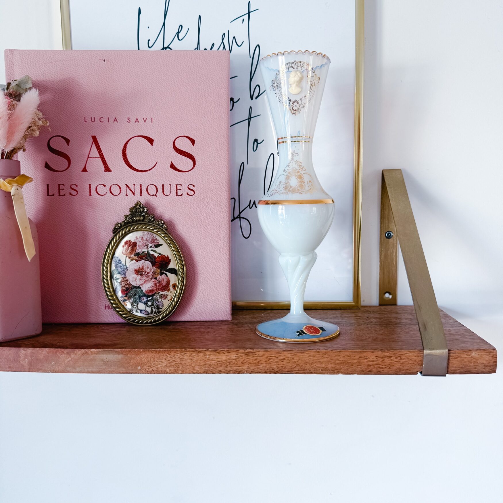 Vase opaline bleu