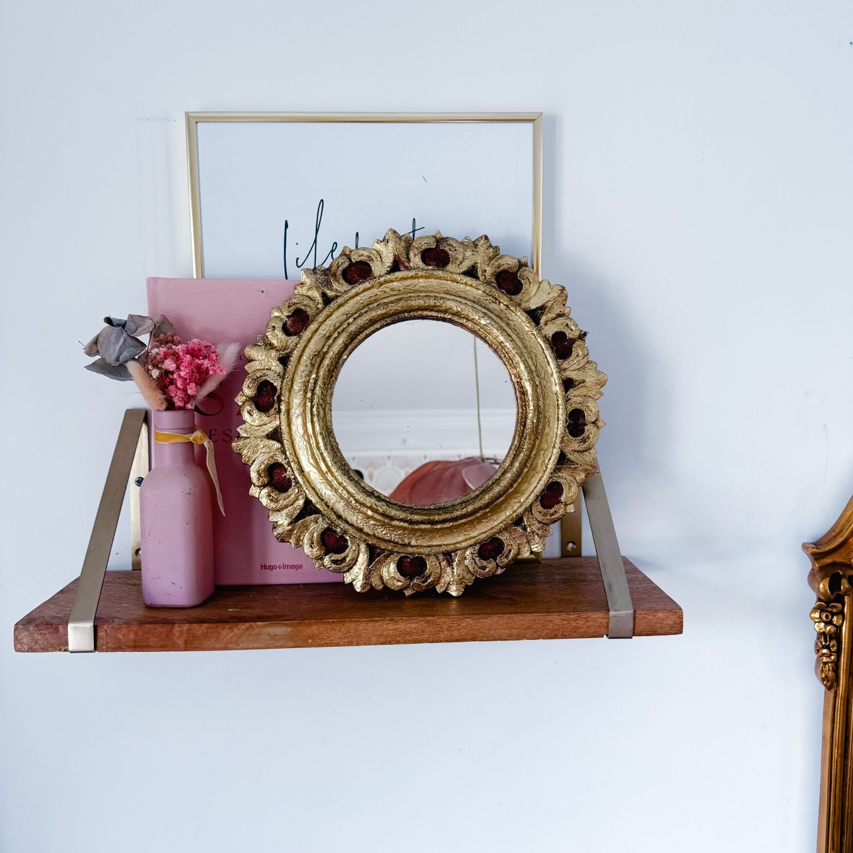 Miroir soleil doré
