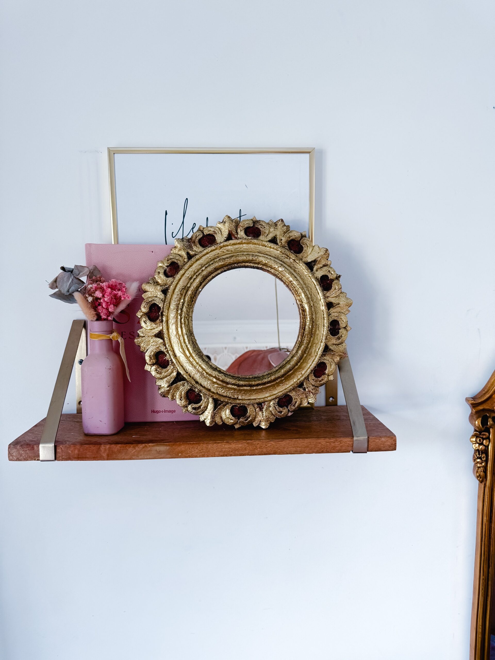 Miroir soleil doré