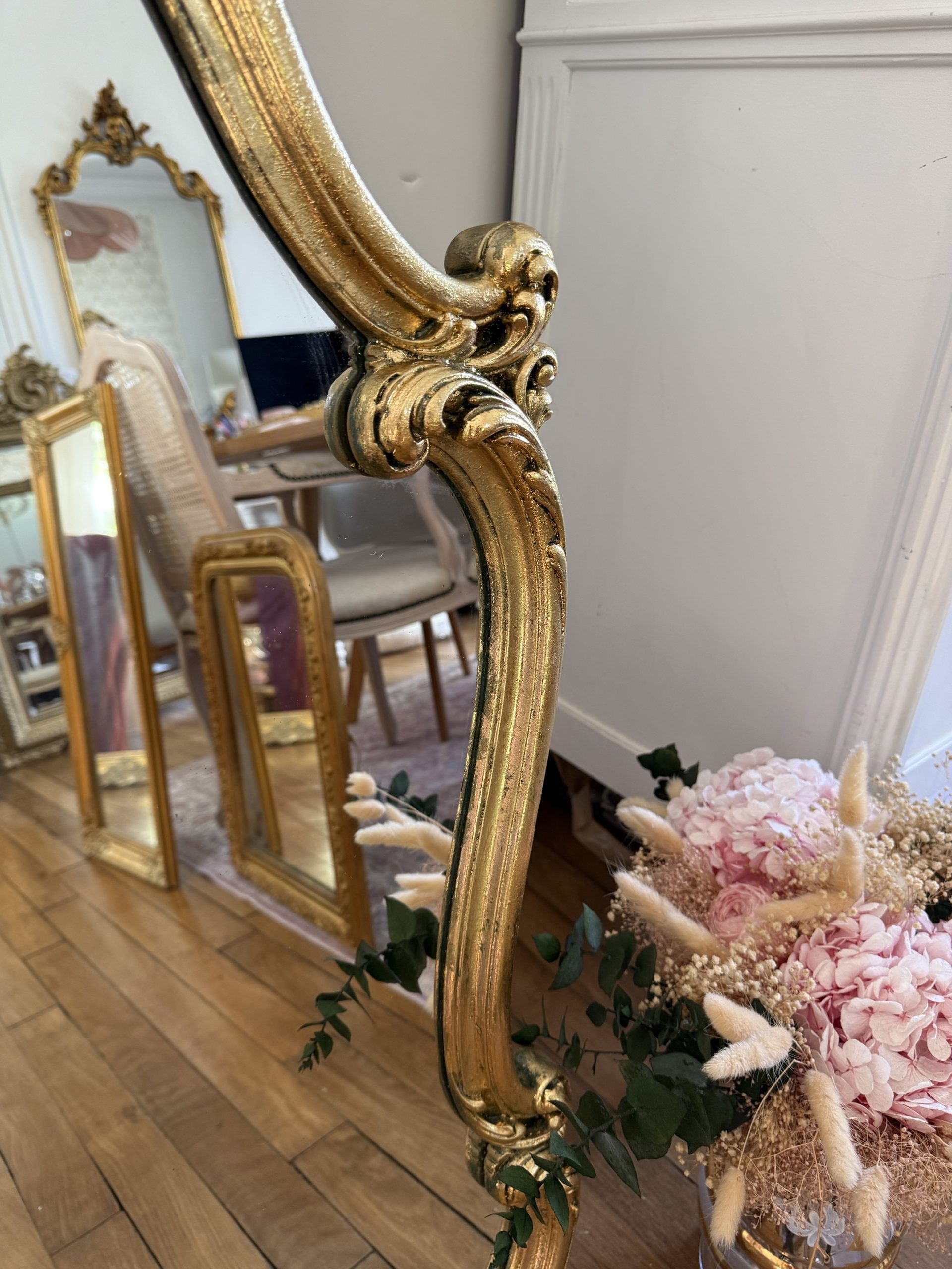 Miroir rocaille doré – Image 6