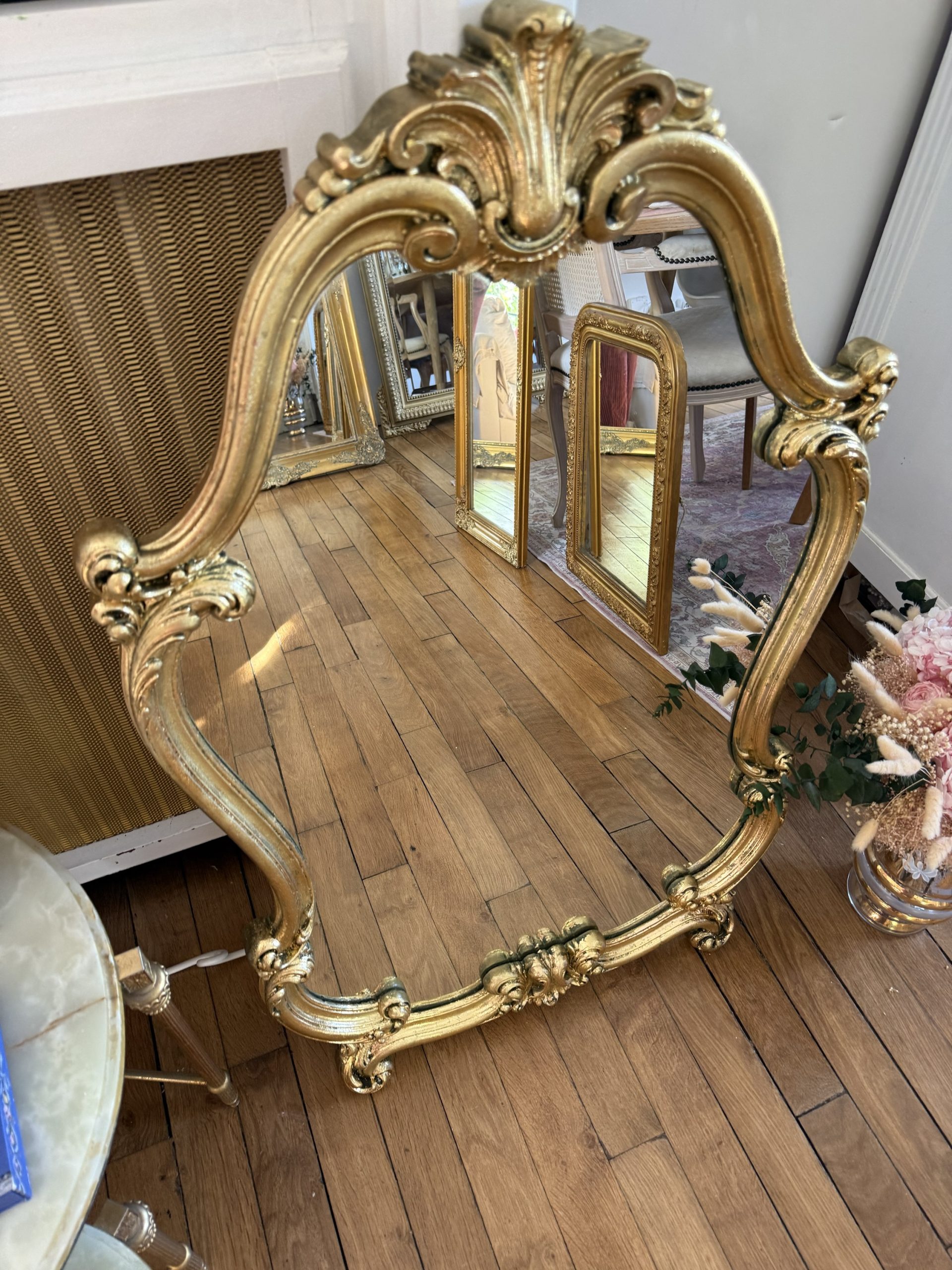 Miroir rocaille doré – Image 5