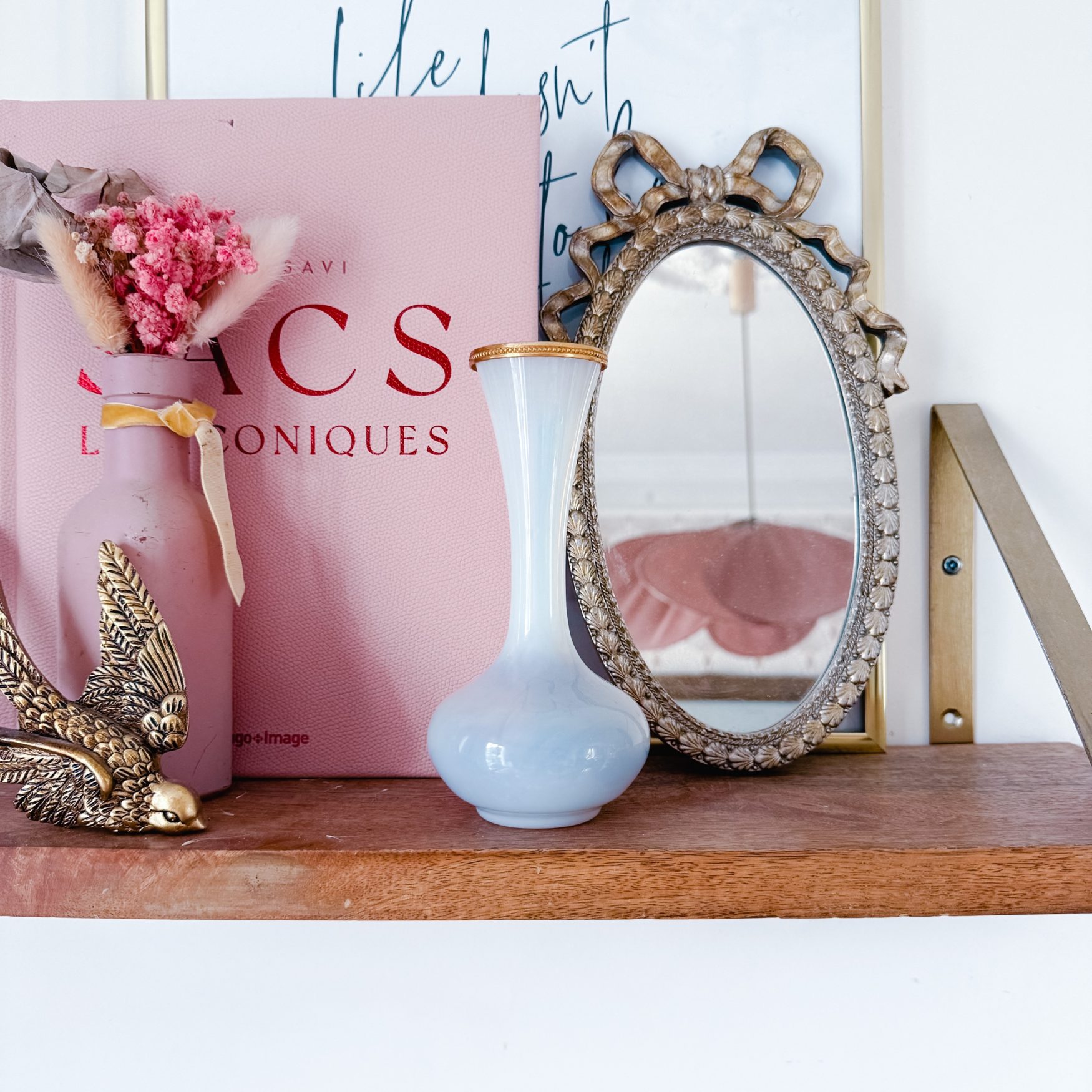 Vase opaline bleuté