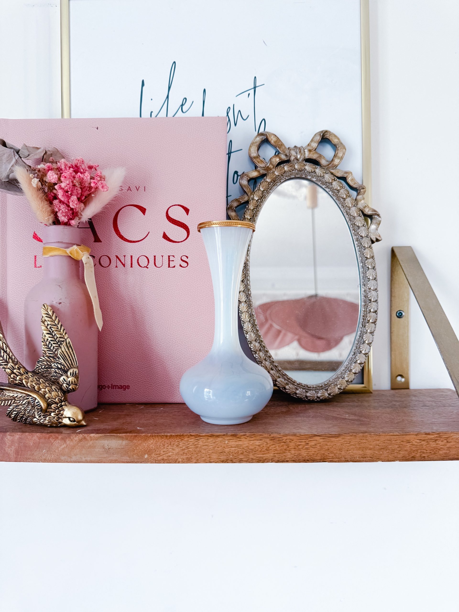 Vase opaline bleuté