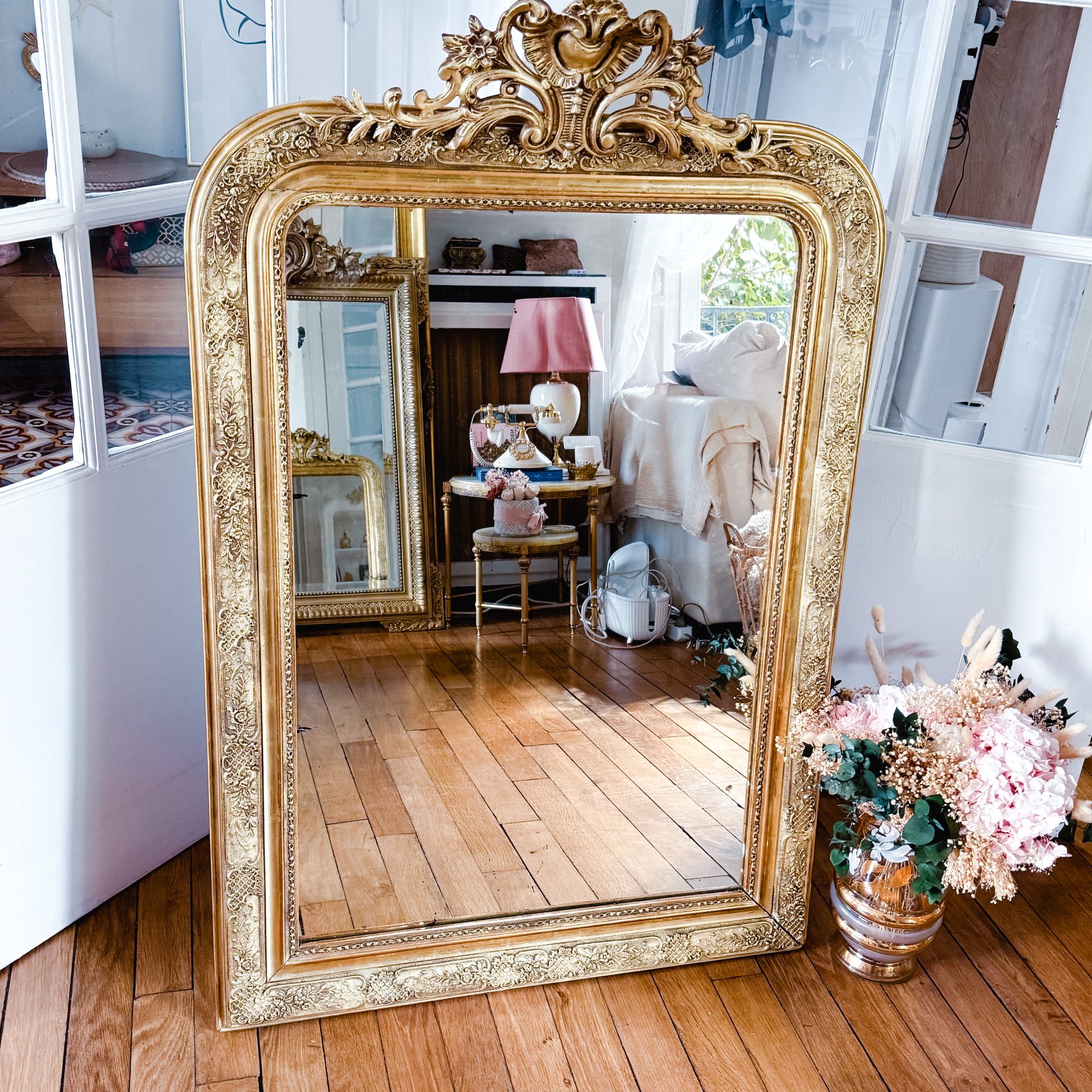 miroir ancien cheminée 19eme siecle