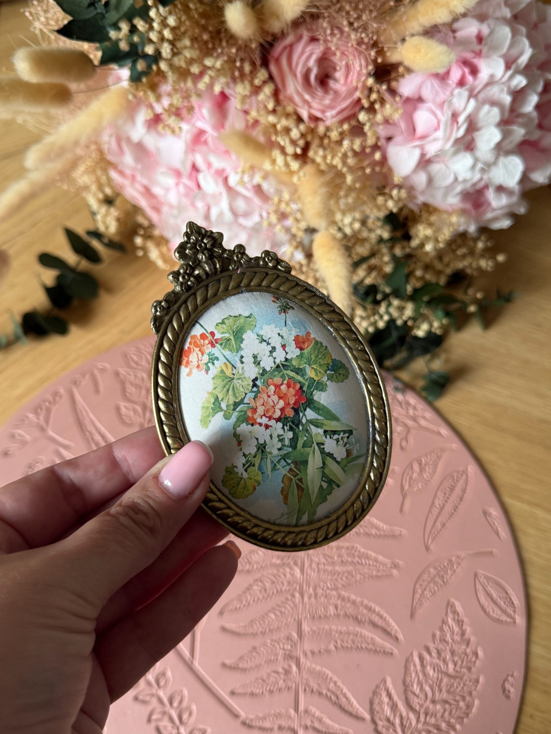 Peinture sur soie orangé – Image 3